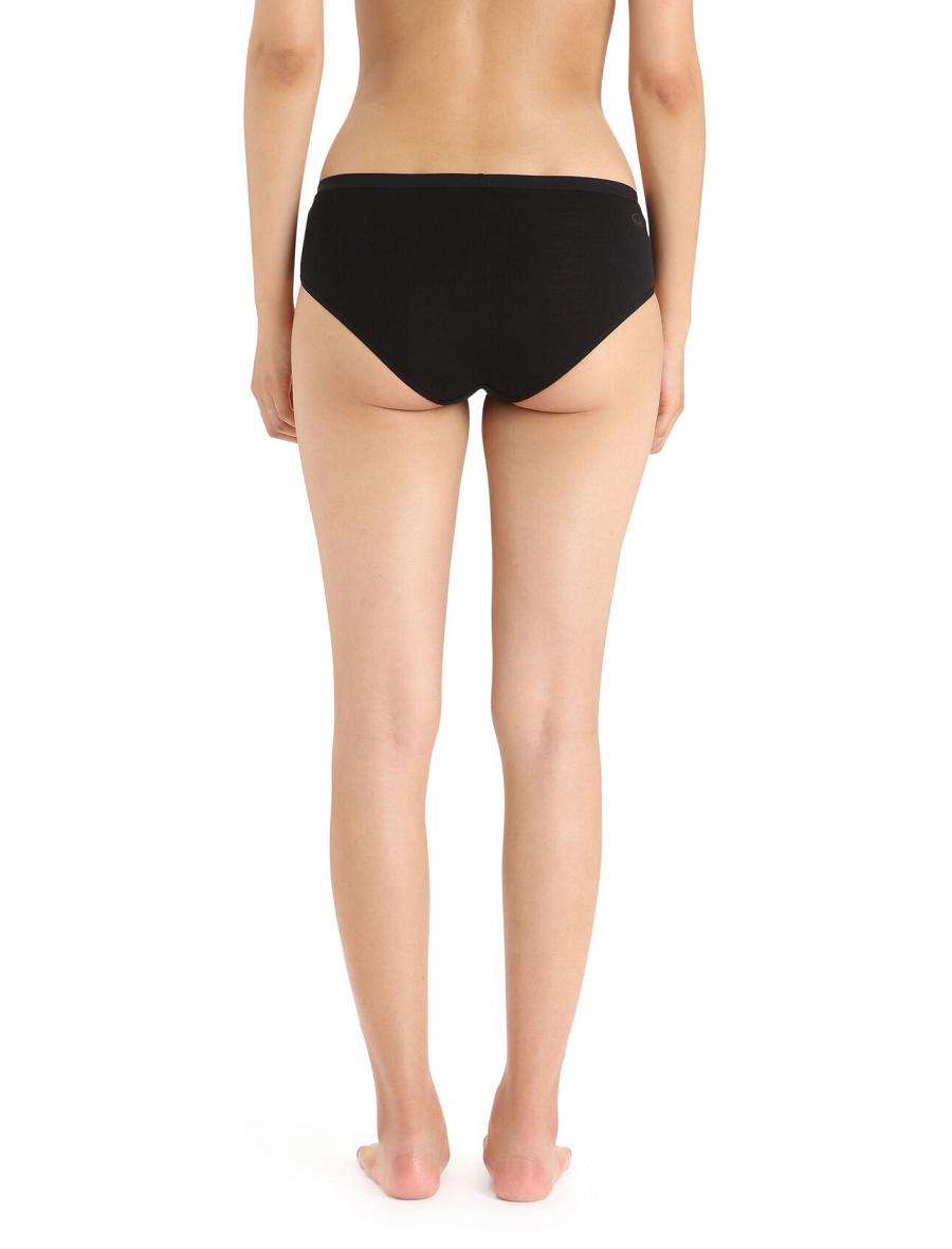 Bielizny Icebreaker Merino Siren Hipkini Briefs Damskie Czarne | PL 1218ZUTG